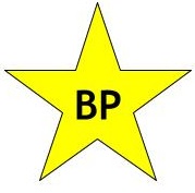 Star with "BP" as centered text.